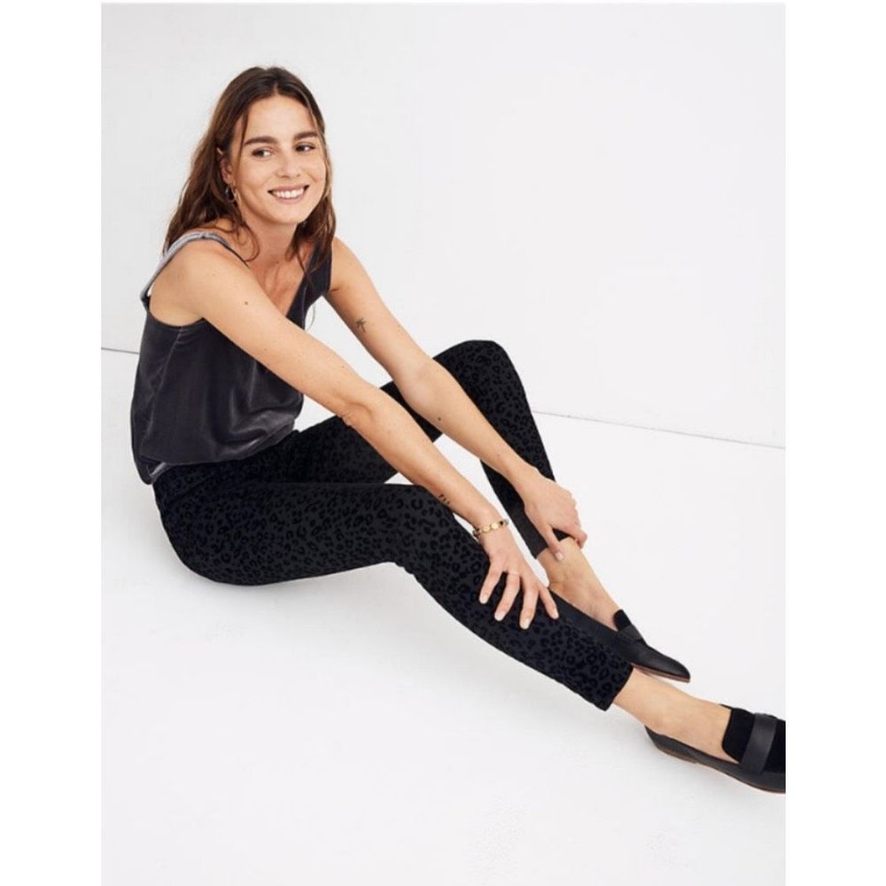 Madewell, 9” Mid-Rise Skinny Pants/Jeans, Flocked Leopard, Size 27, UGC - Picture 11 of 12